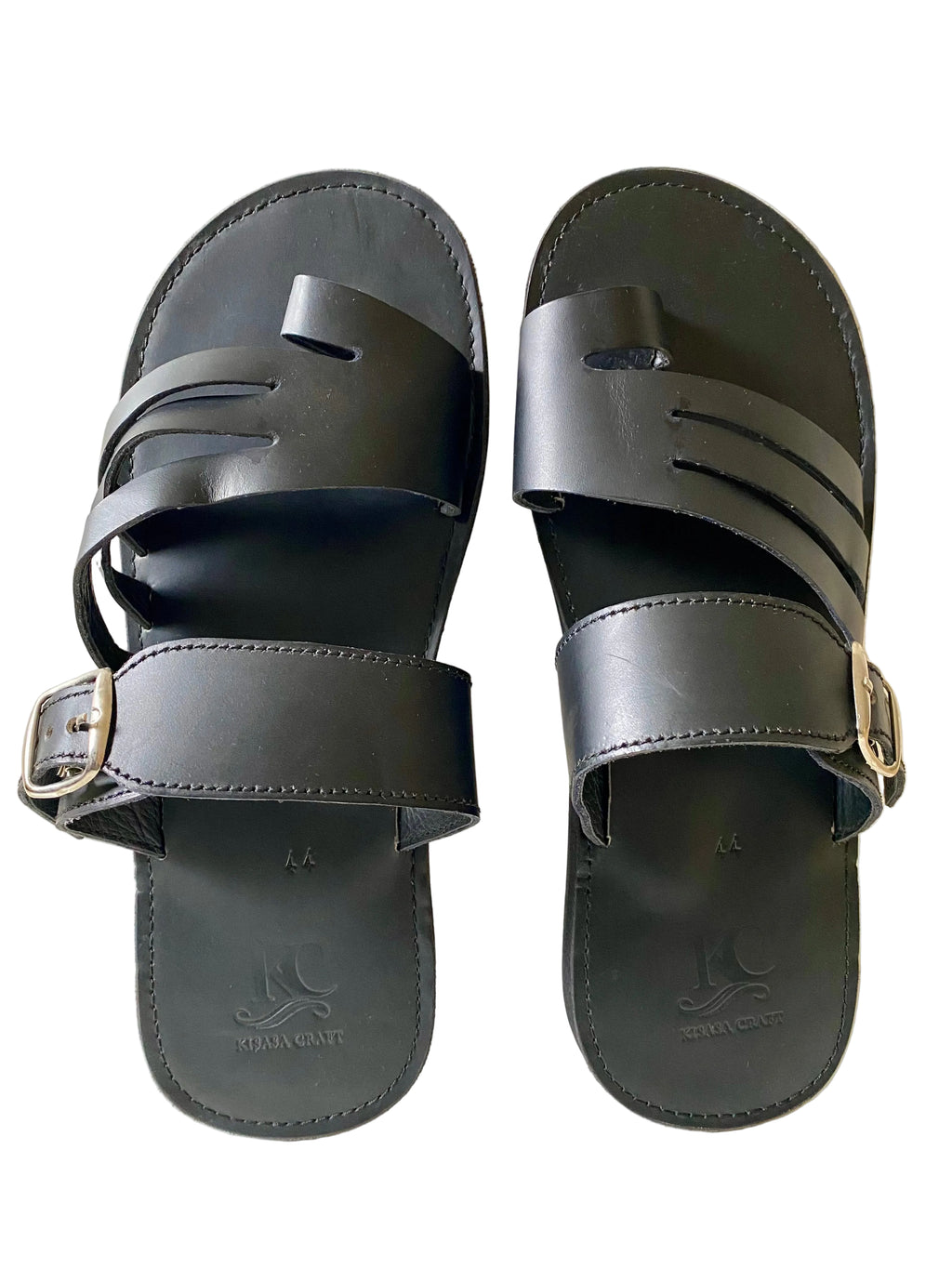 Handmade African Men’s Leather Sandals – Classic Black
