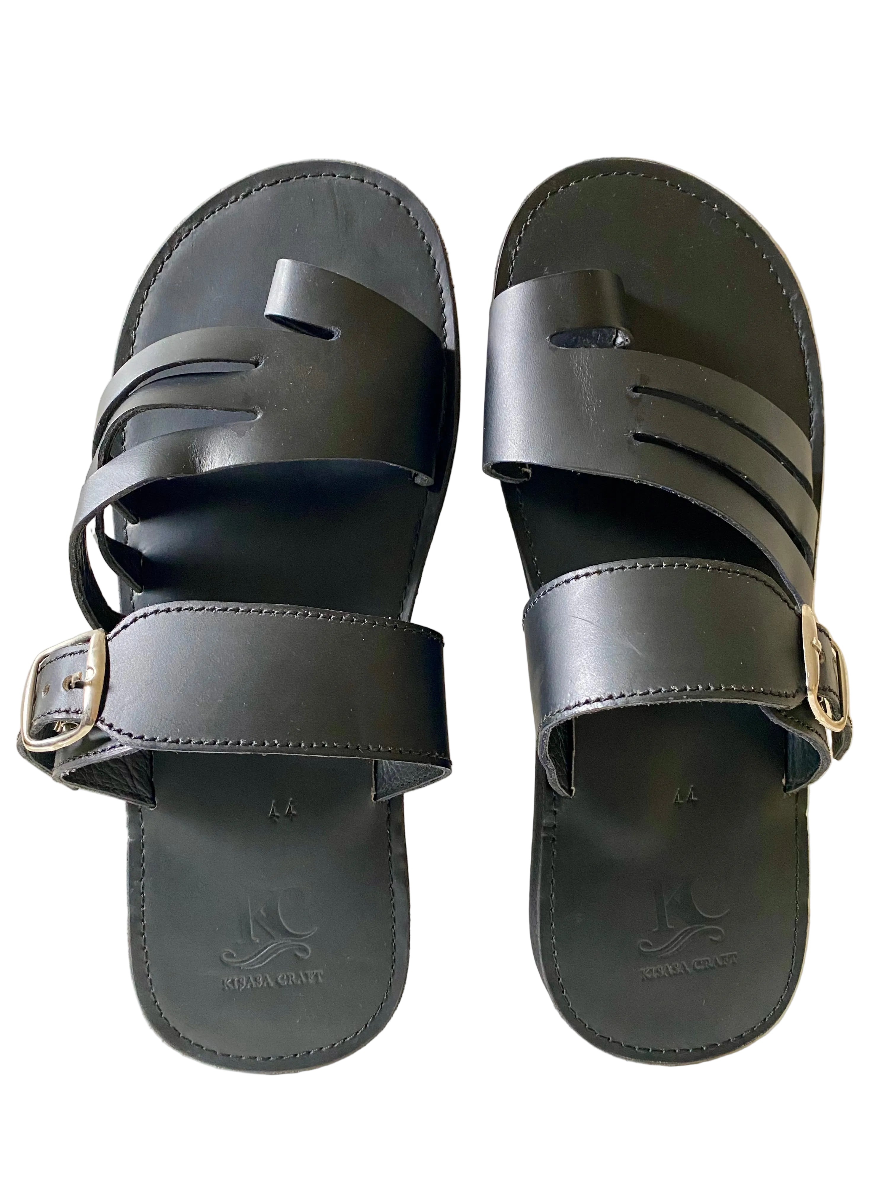 Handmade African Men’s Leather Sandals – Classic Black