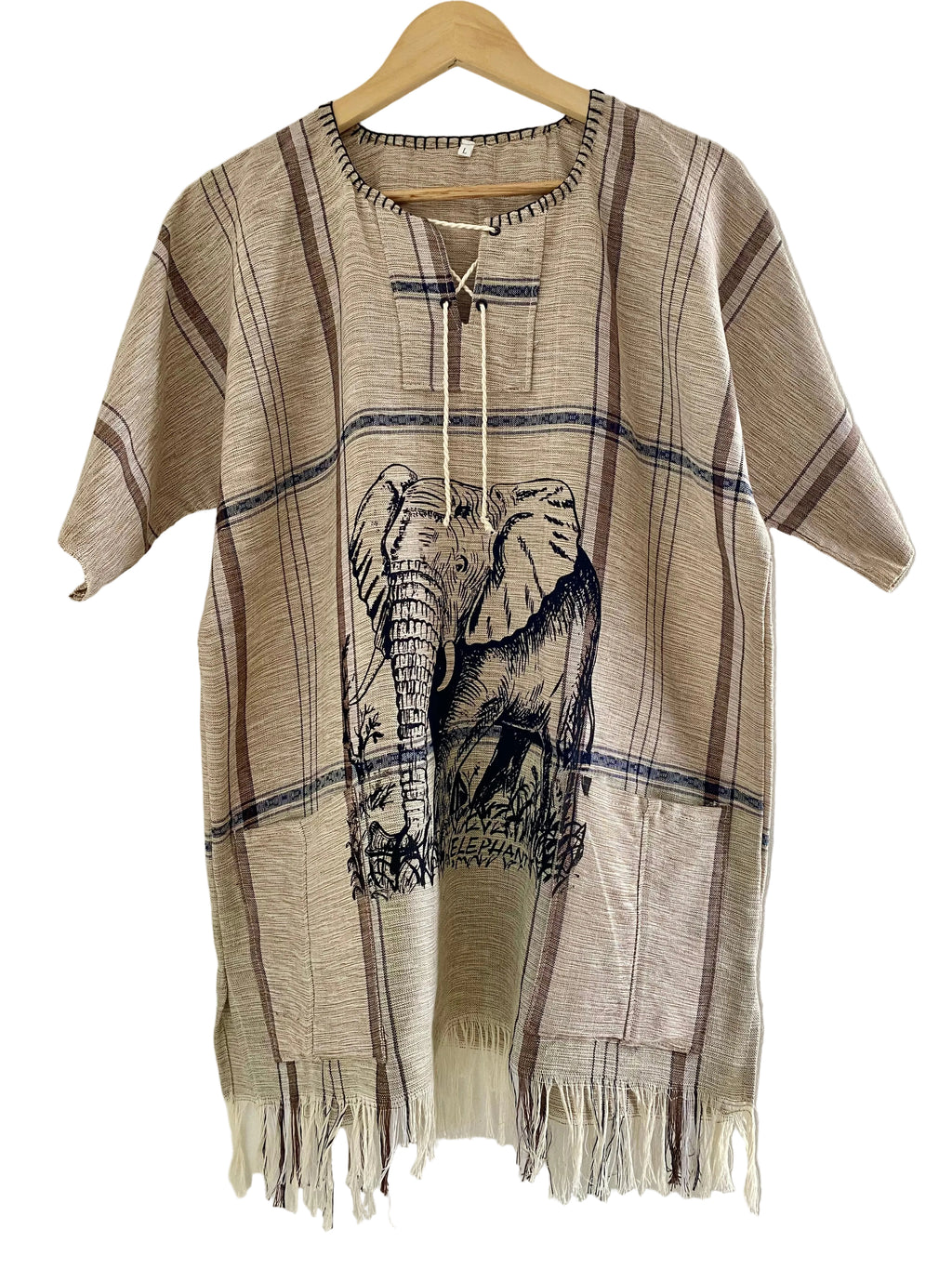 Handmade African Unisex Safari Shirt – Elephant Savanna Print