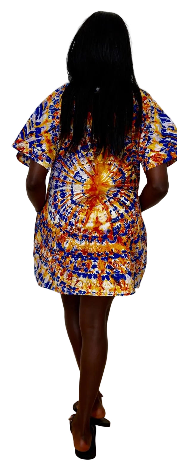 Sunburst Tie-Dye African Cotton Dress
