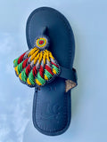 Handmade Maasai Beaded Leather Sandals – Black
