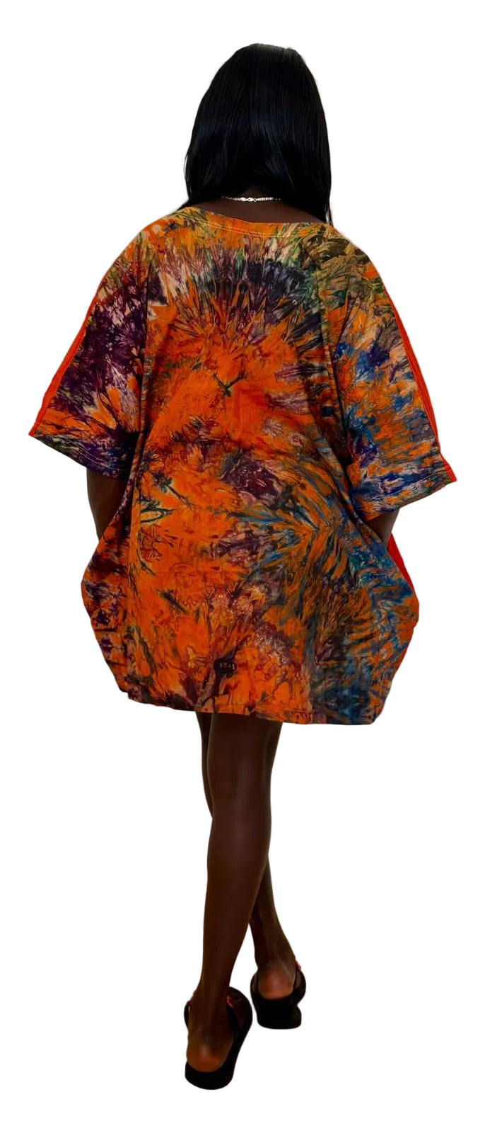 Sunset Tie-Dye African Cotton Dress
