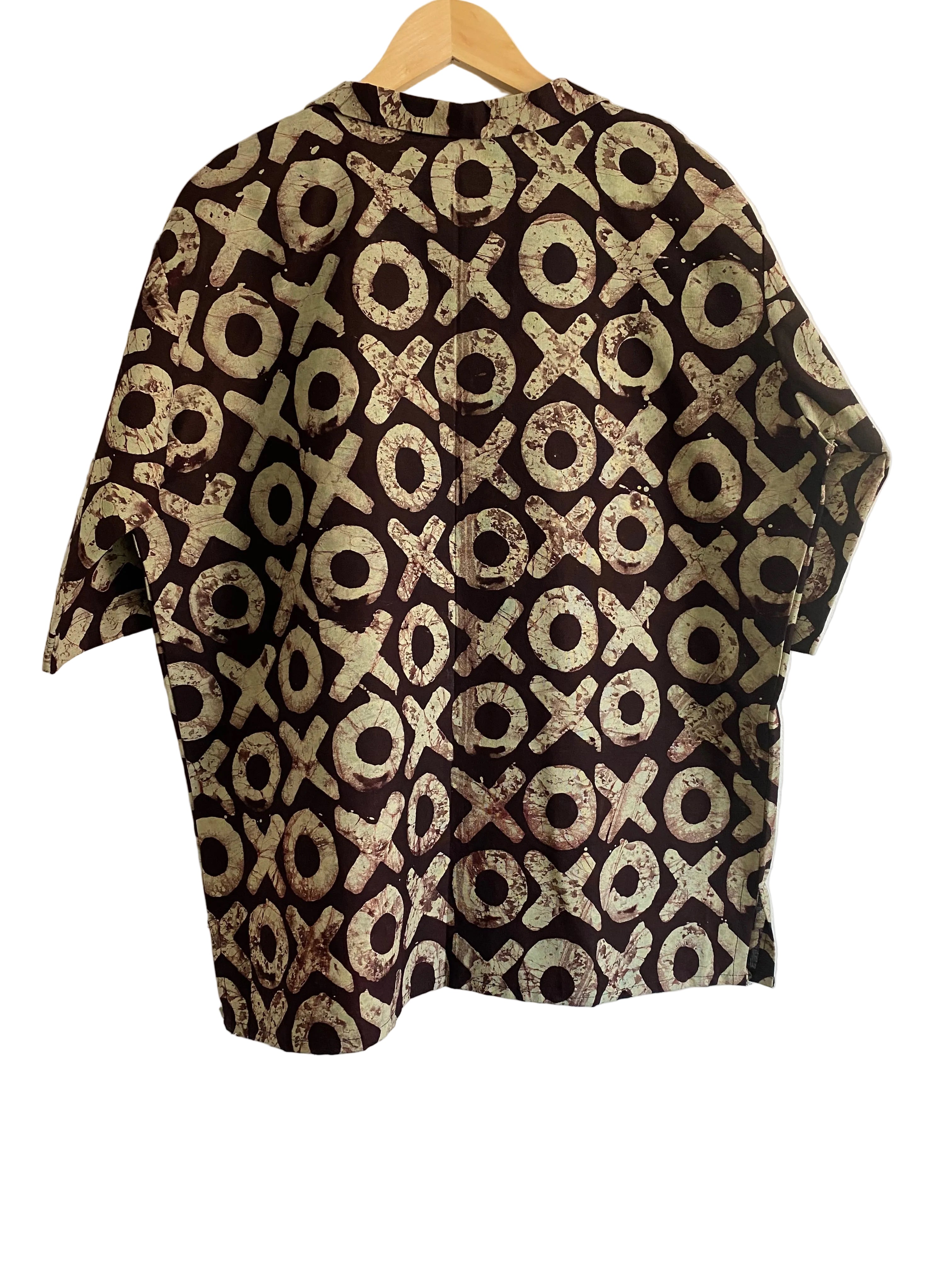 Men’s Handcrafted African Print Shirt – Brown &Beige Tribal Design