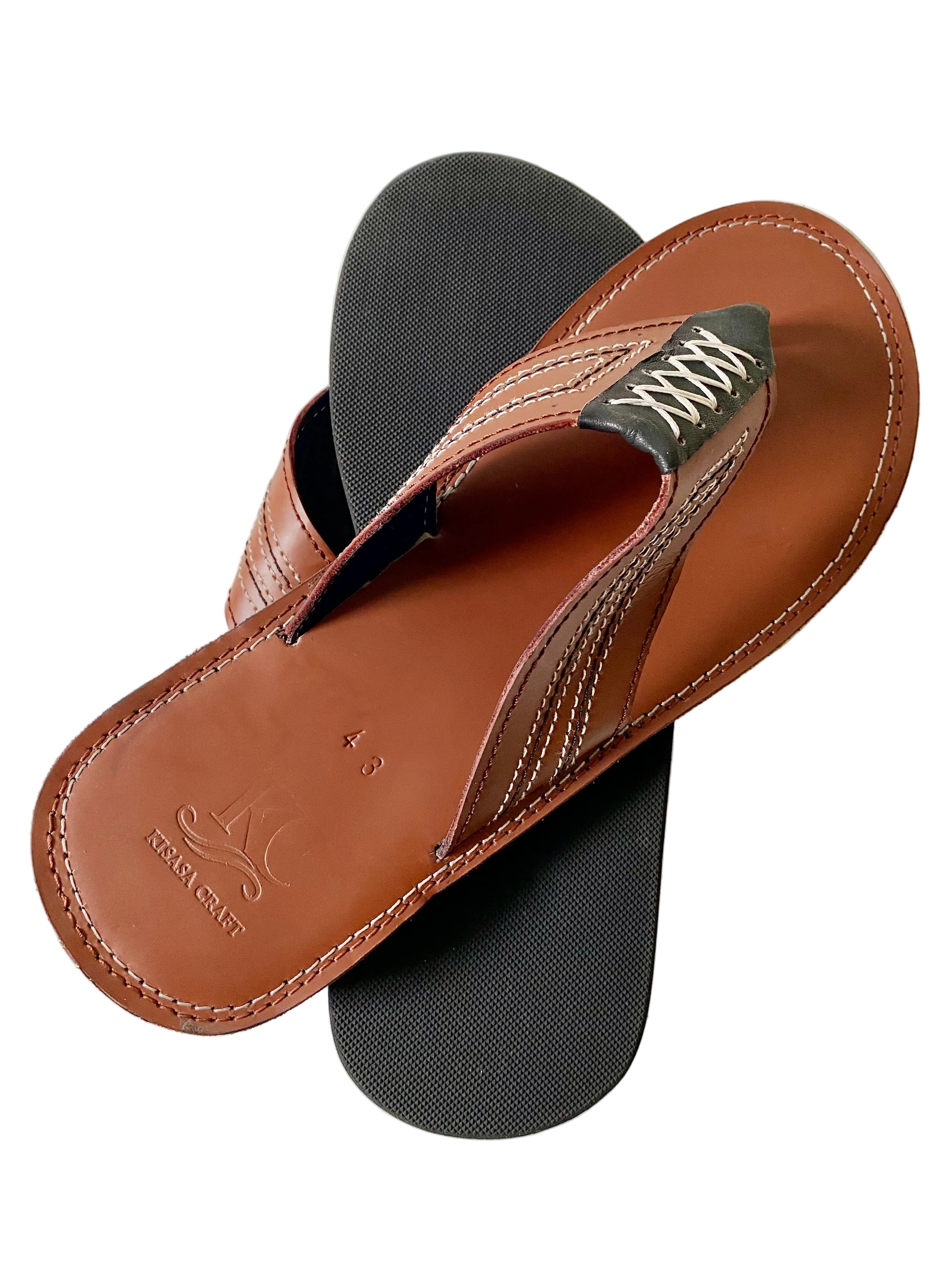 Handmade African Men’s Leather Sandals – Brown