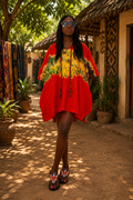 Sunset Tie-Dye African Cotton Dress