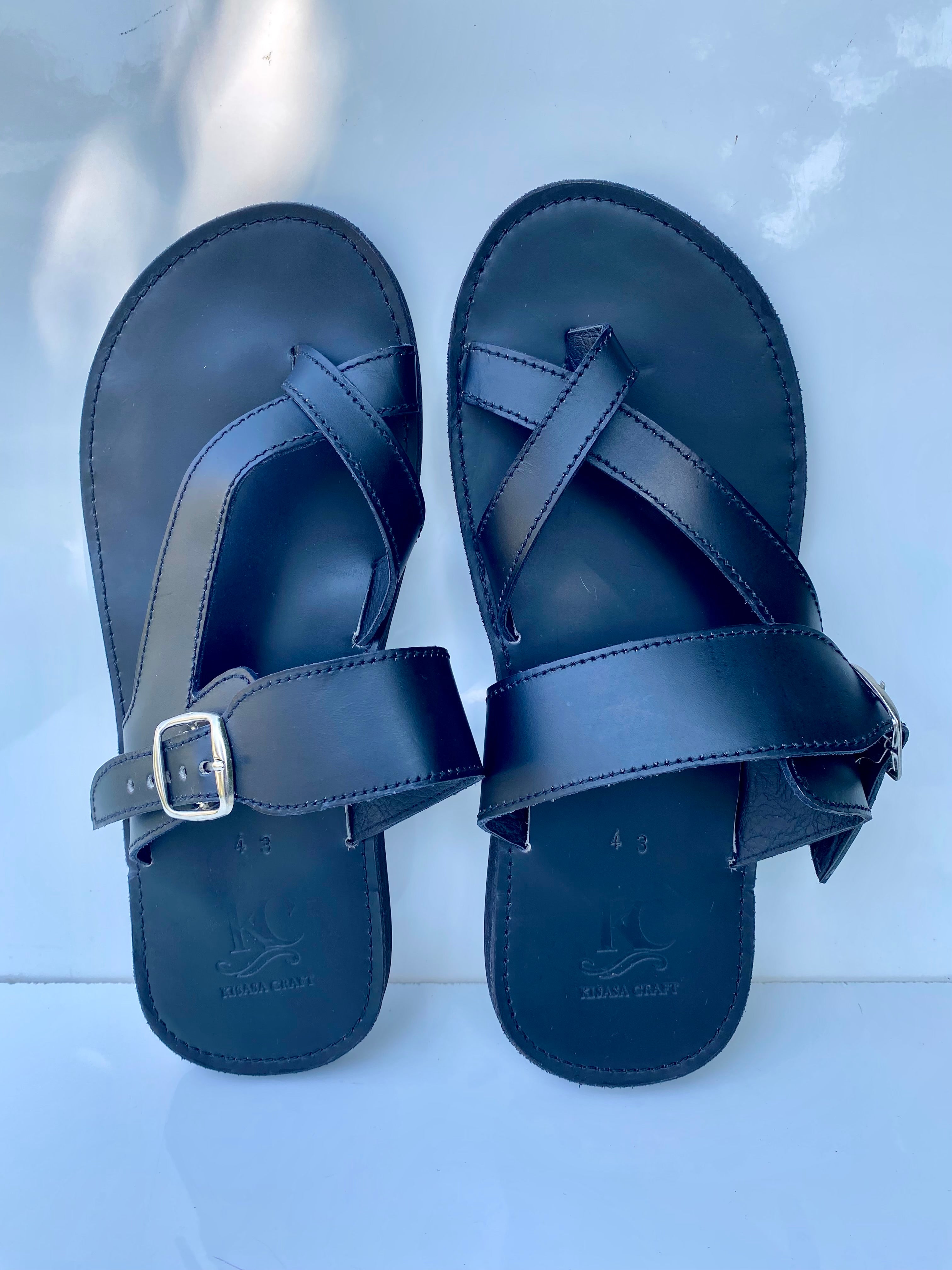Men’s Handmade Leather Sandals – Black | Crafted in Kenya