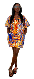 Sunburst Tie-Dye African Cotton Dress