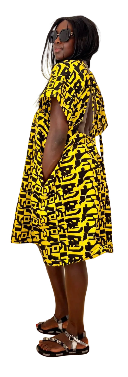 Golden Safari Handmade Pocket Dress