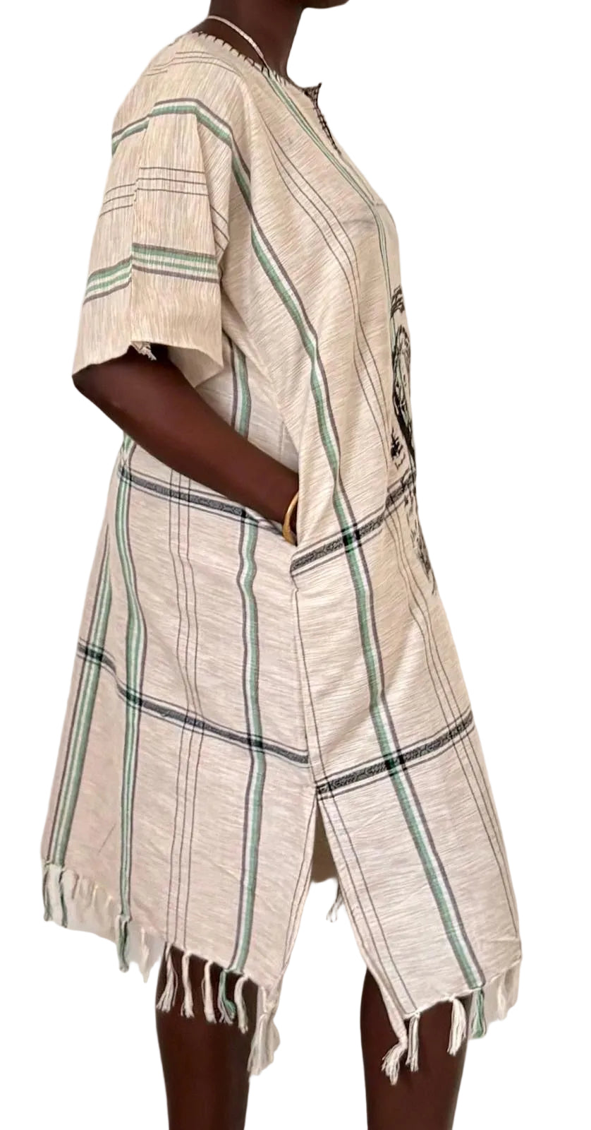 Handmade African Lion Safari Mini Dress – Women’s Cotton Dress with Pockets