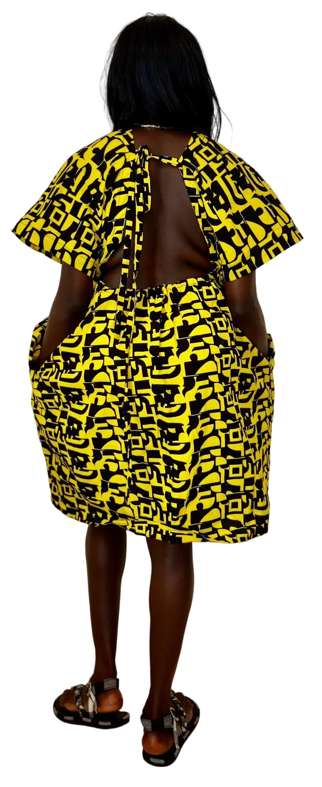 Golden Safari Handmade Pocket Dress