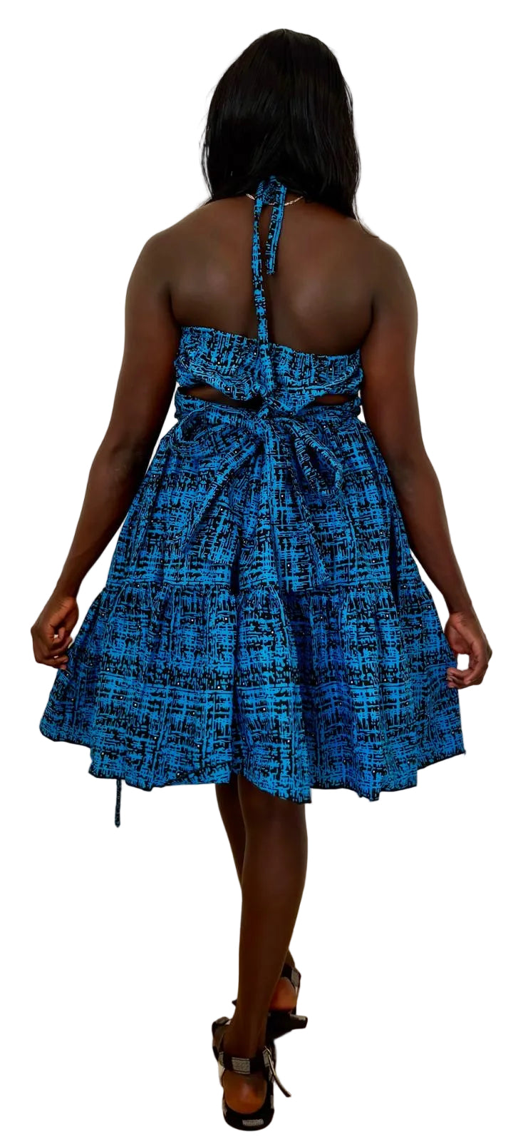 Elegant Blue African Print Skirt & Top Set