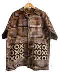 Handcrafted African Print Men’s Shirt – Brown Tribal Pattern