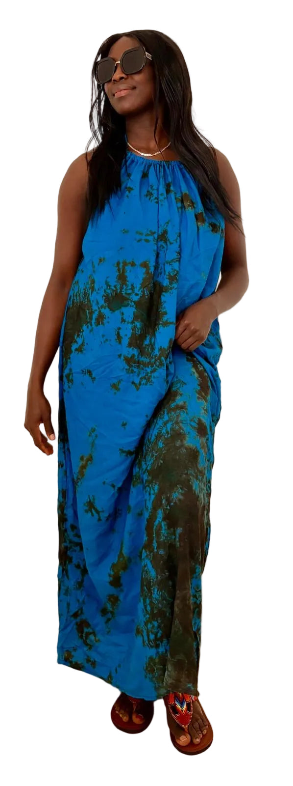 Ocean Breeze Halter Maxi Dress