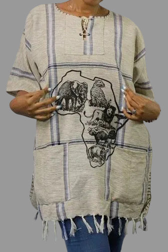 Handgjord afrikansk unisexskjorta – färgglad design