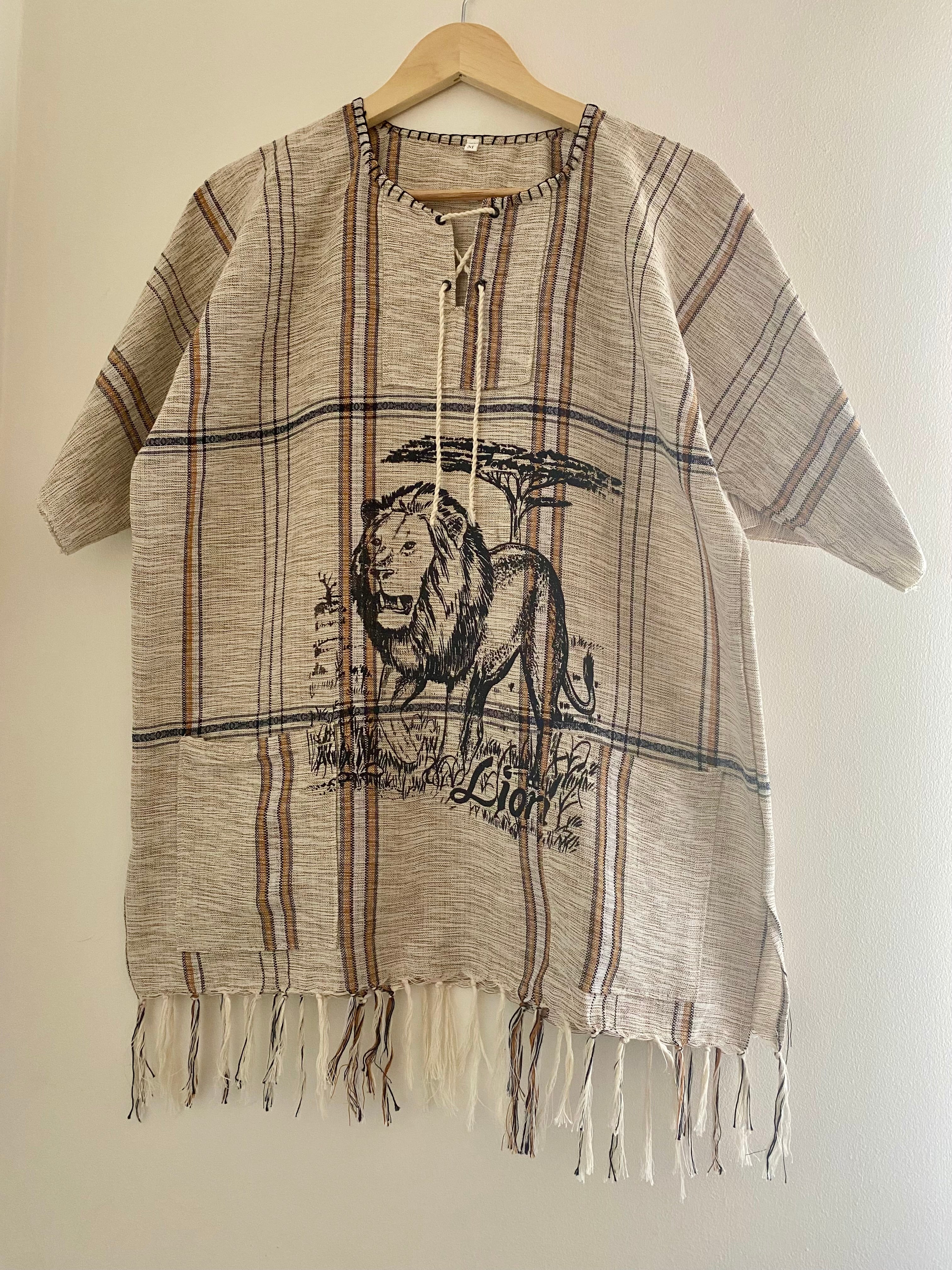 Handmade African Unisex Safari Shirt – Savannah Wildlife Print
