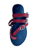 Women’s Handmade Leather Strap Sandals – Red