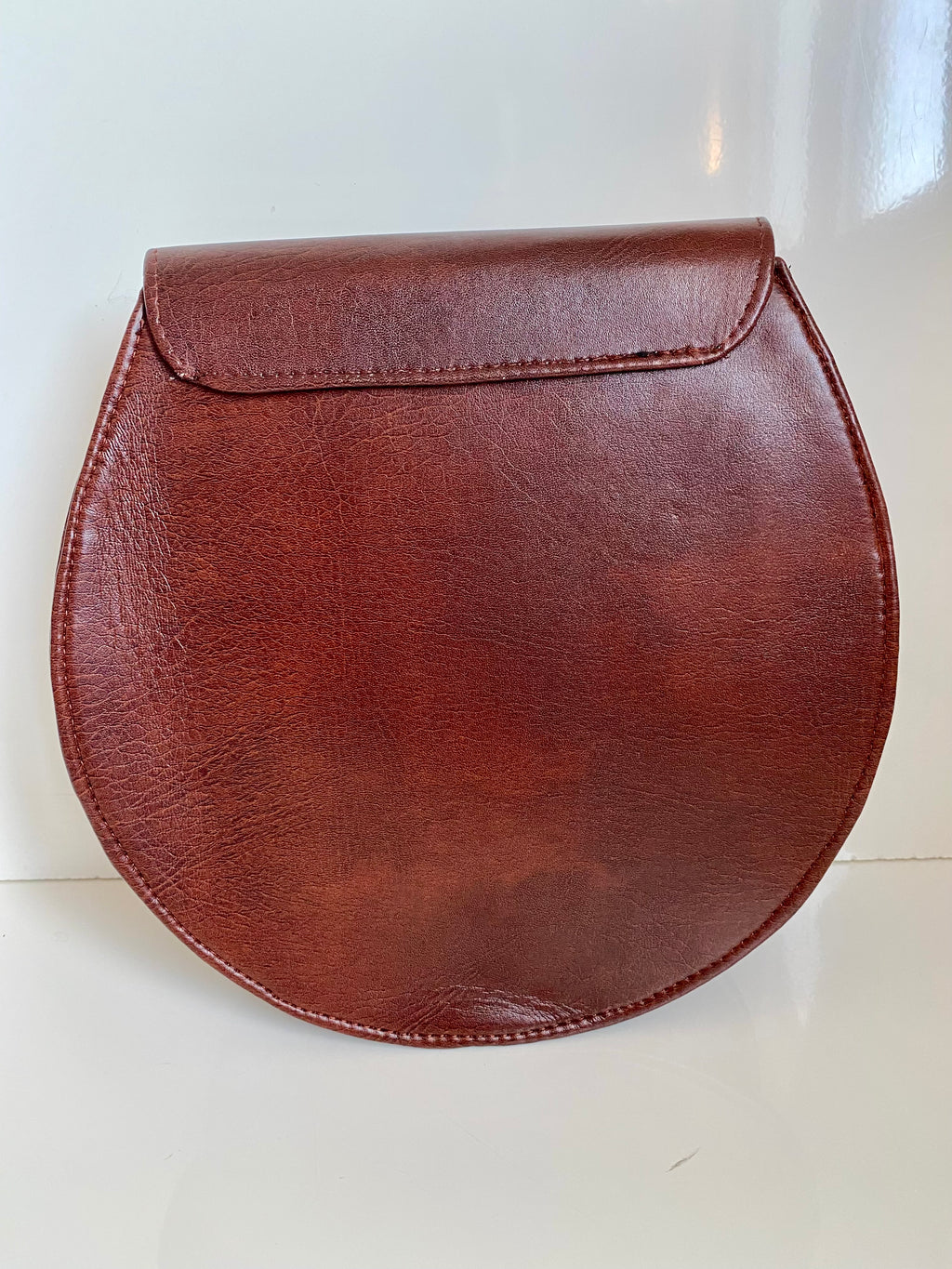 Handcrafted African Beaded Leather Crossbody Bag – Brown Sunrise