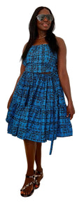 Elegant Blue African Print Skirt & Top Set