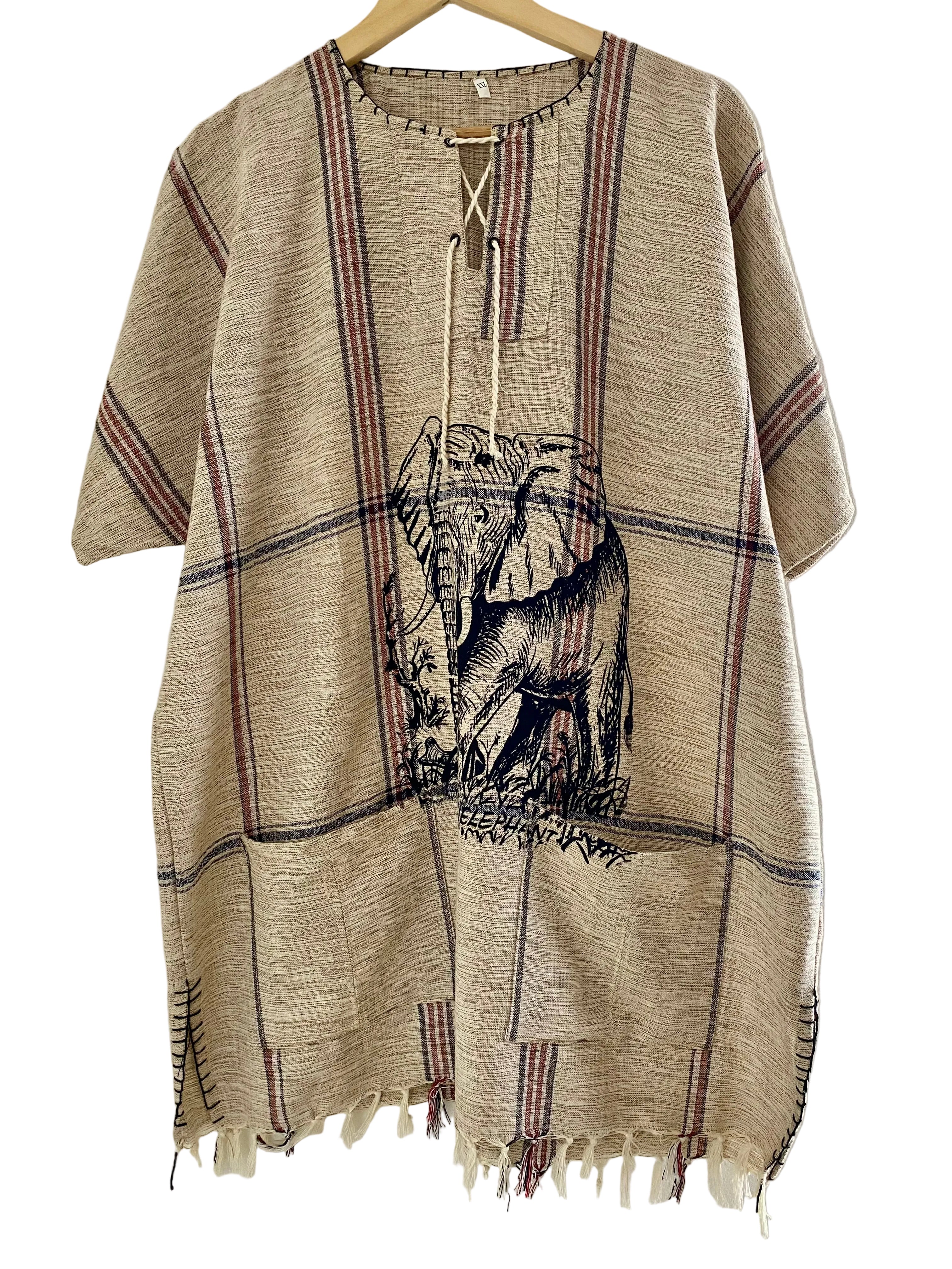Handmade African Unisex Safari Shirt – Elephant Heritage Print