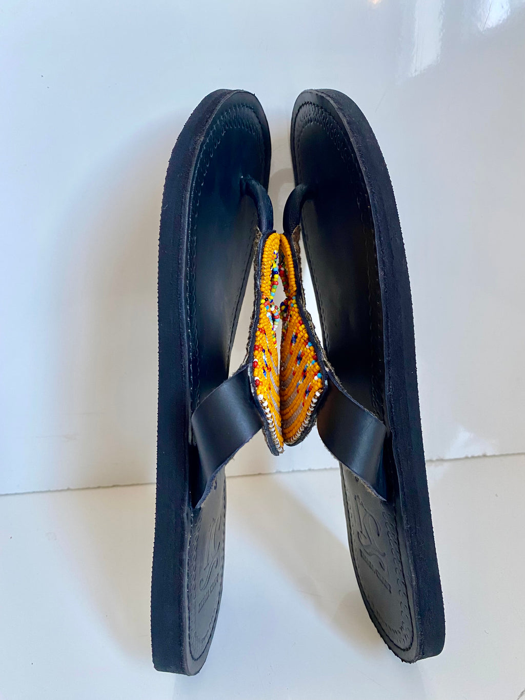 Handcrafted Kenyan Maasai Cowhide Leather Beaded Sandals