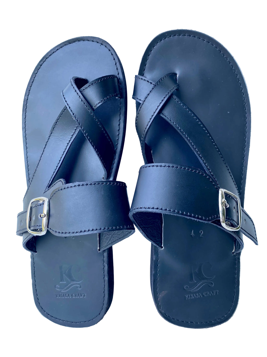 Men’s Handmade Leather Sandals – Black | Crafted in Kenya