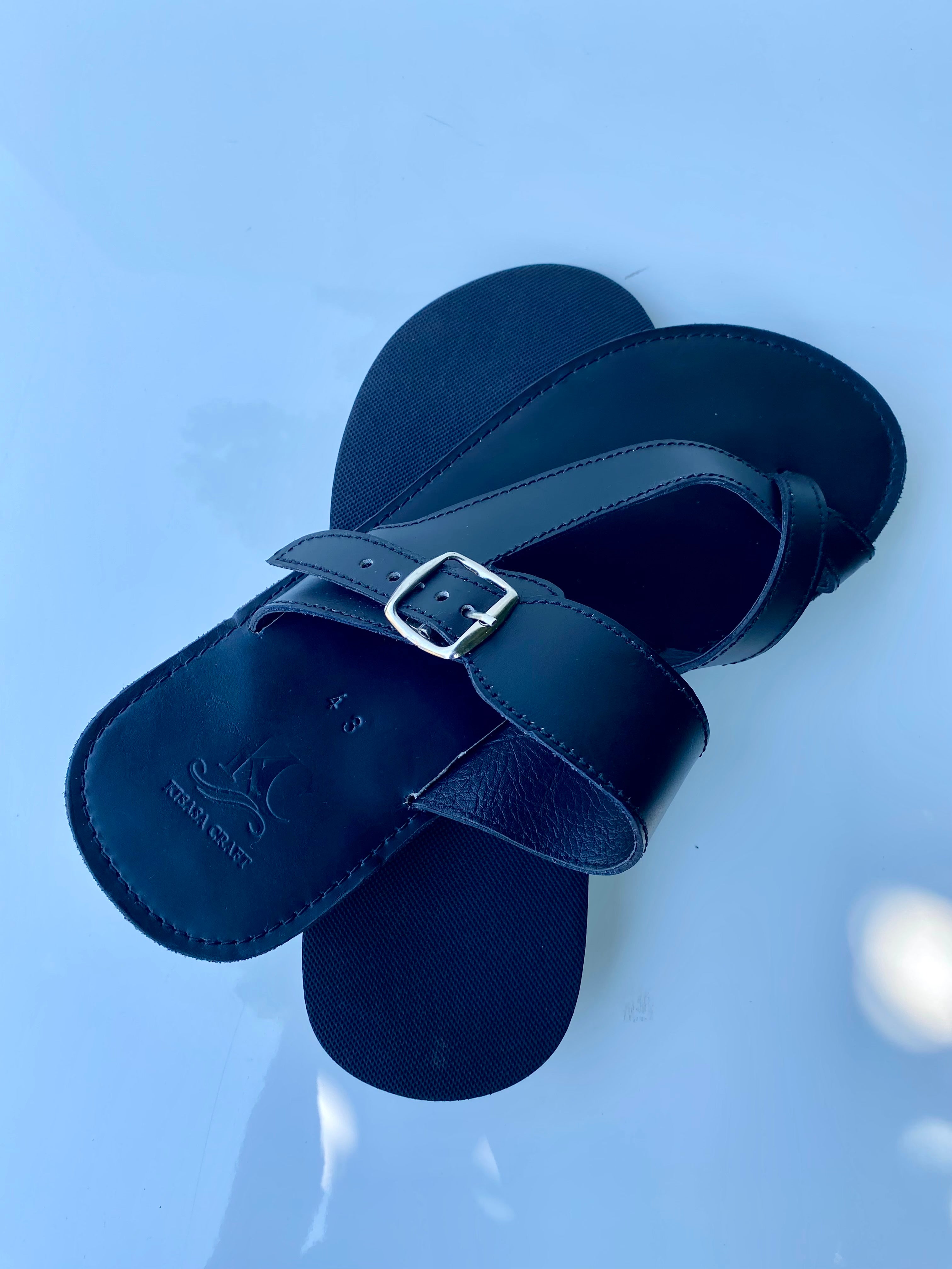 Men’s Handmade Leather Sandals – Black | Crafted in Kenya