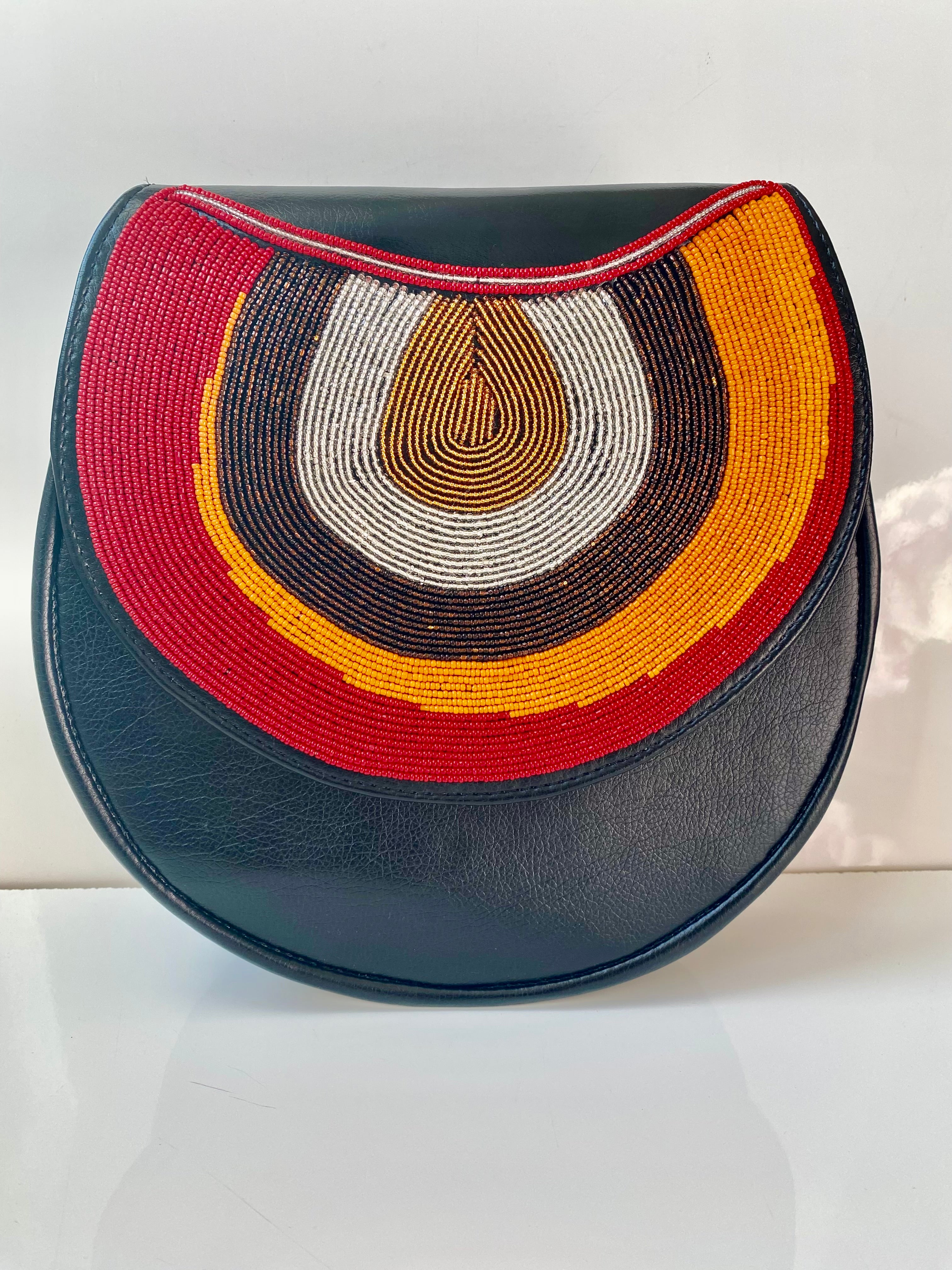 Afrocraft Handmade Beaded Crossbody Bag – Royal Sunset