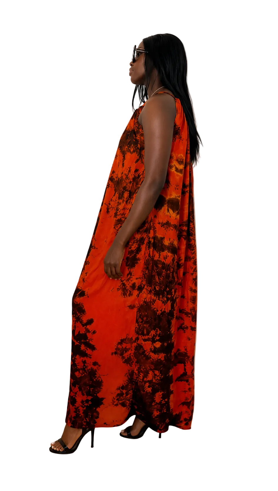 Yellow African Print Wide-Leg Jumpsuit with Pockets