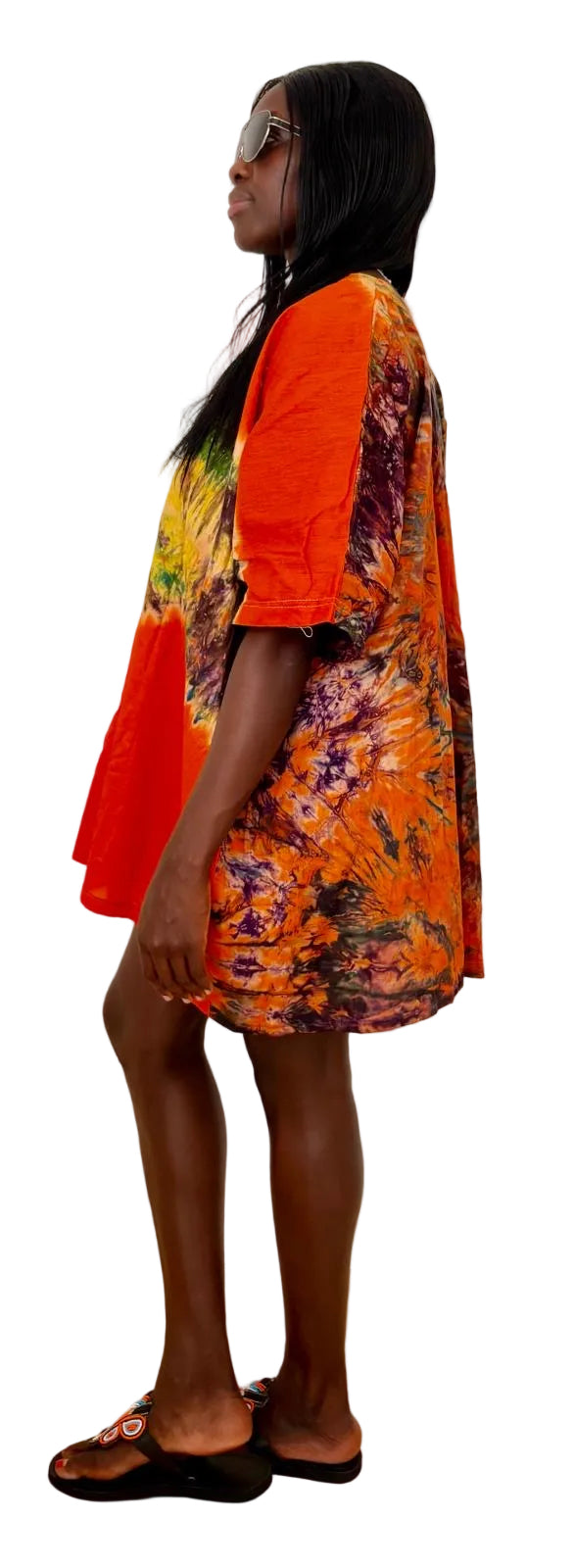 Sunset Tie-Dye African Cotton Dress
