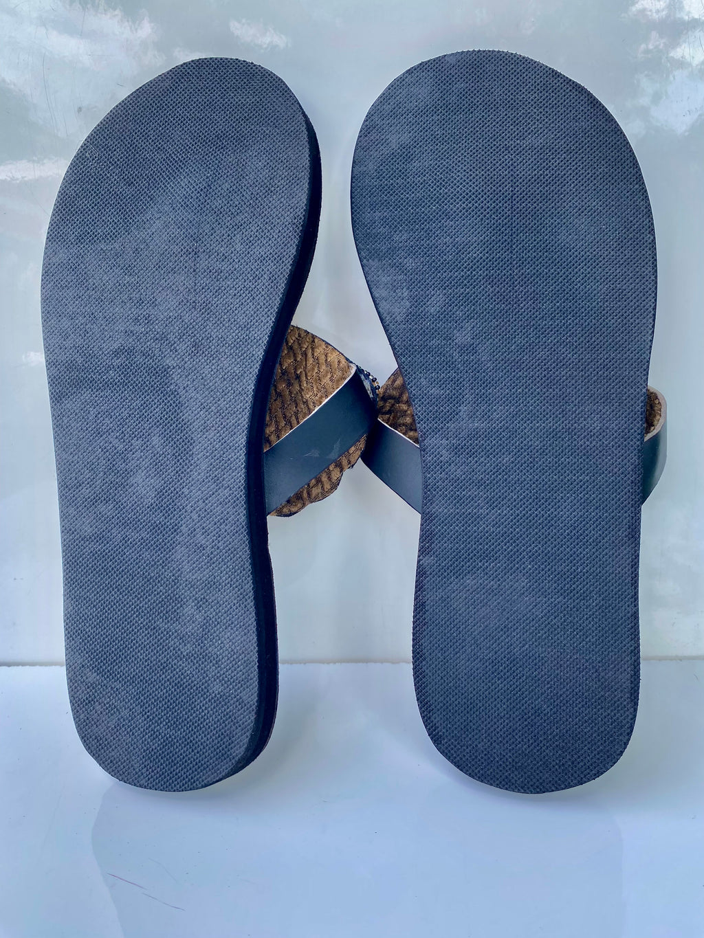 Handmade Maasai Beaded Leather Sandals – Black