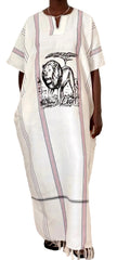Handmade African Lion Maxi Dress – Women’s Cotton Safari Dress with Pockets