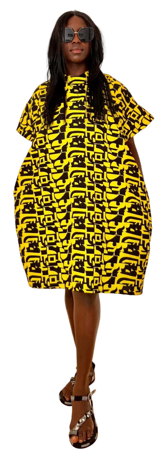 Golden Safari Handmade Pocket Dress