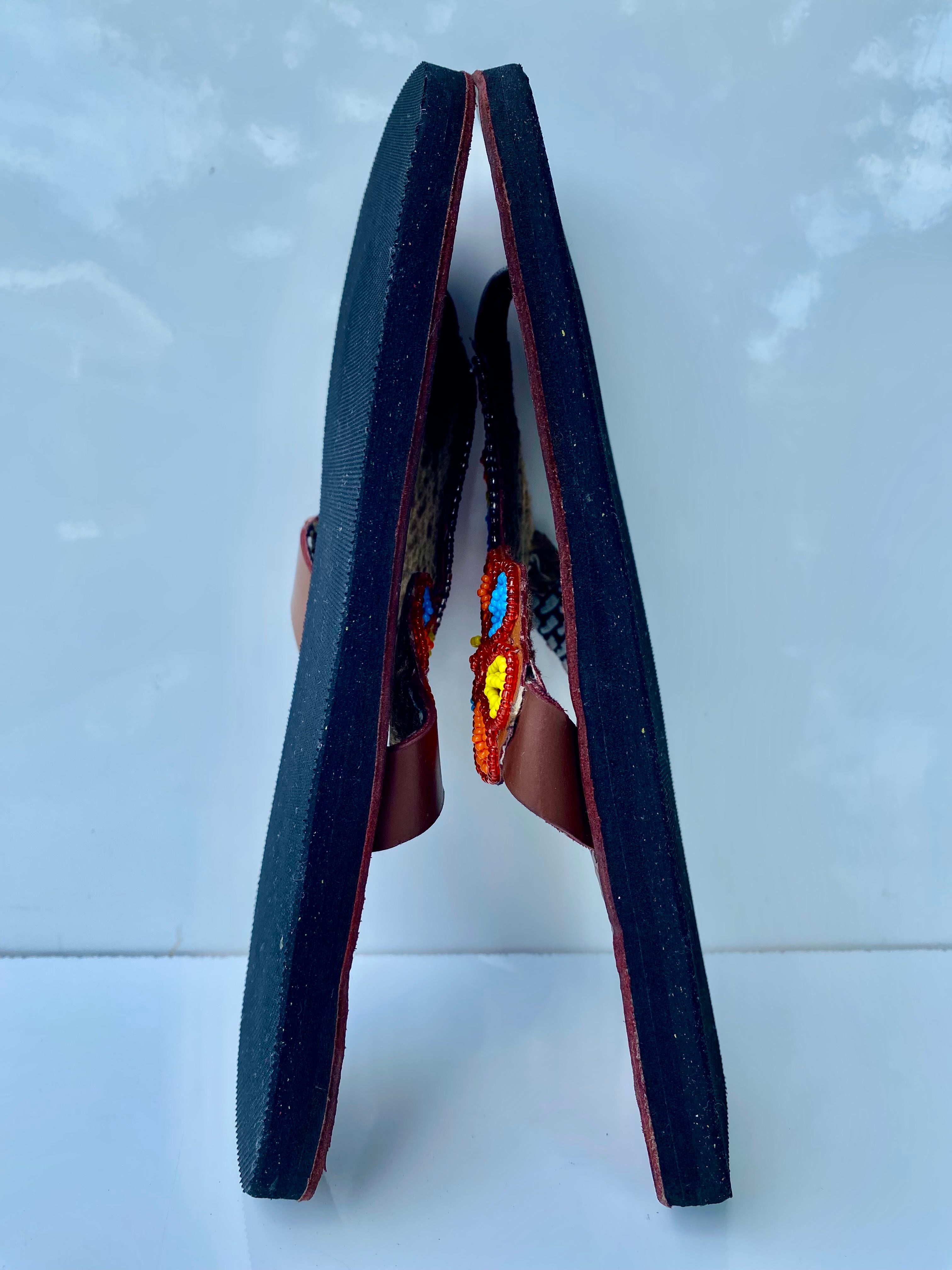 Handmade Maasai Beaded Sandals | Genuine Leather