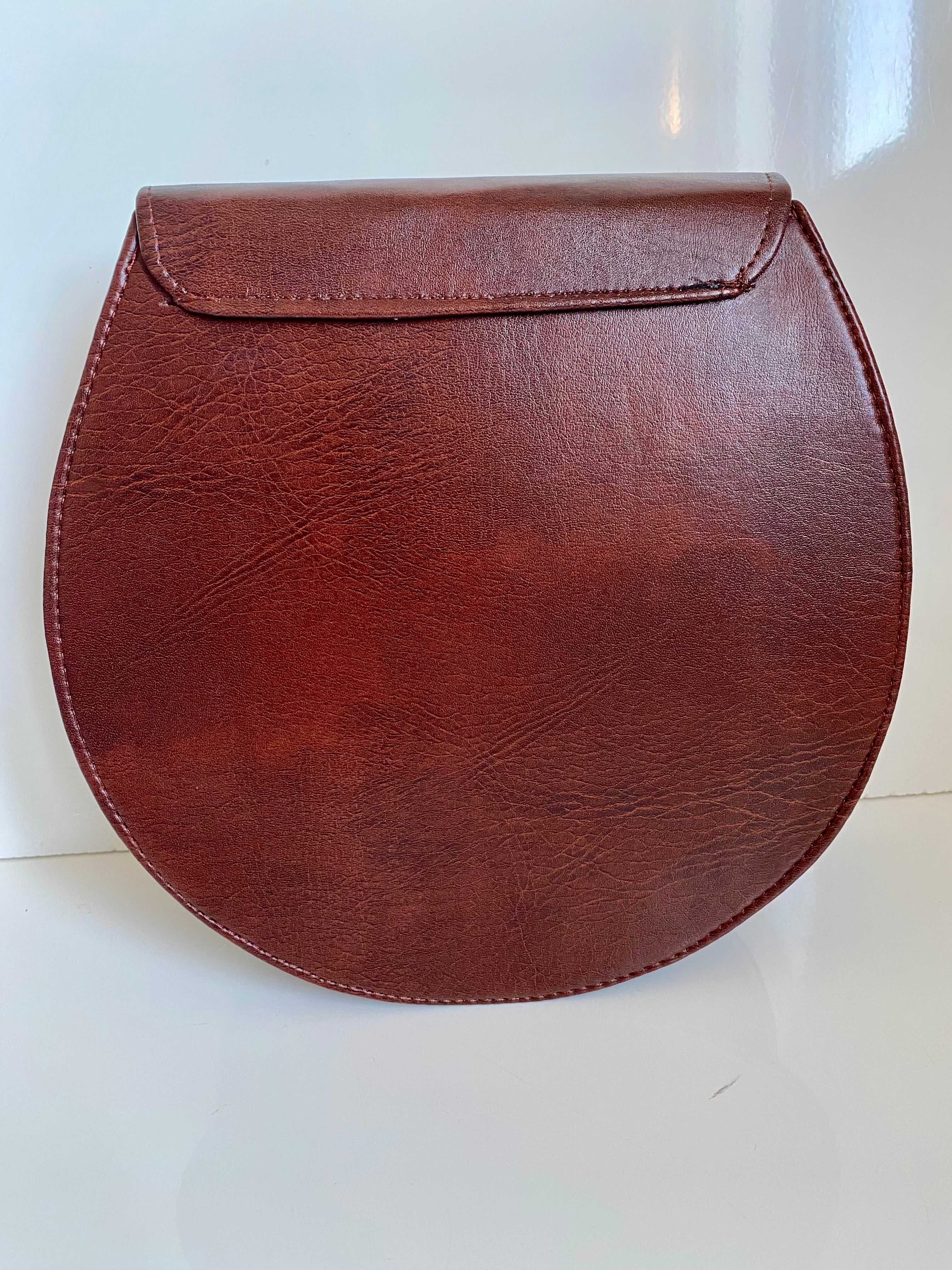 Handcrafted African Beaded Leather Crossbody Bag – Red & White
