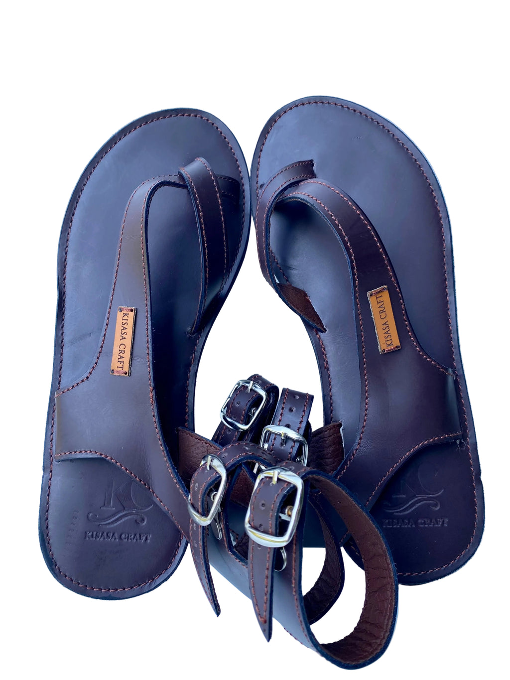 Women’s Handmade Leather Toe-Ring Sandals – Brown