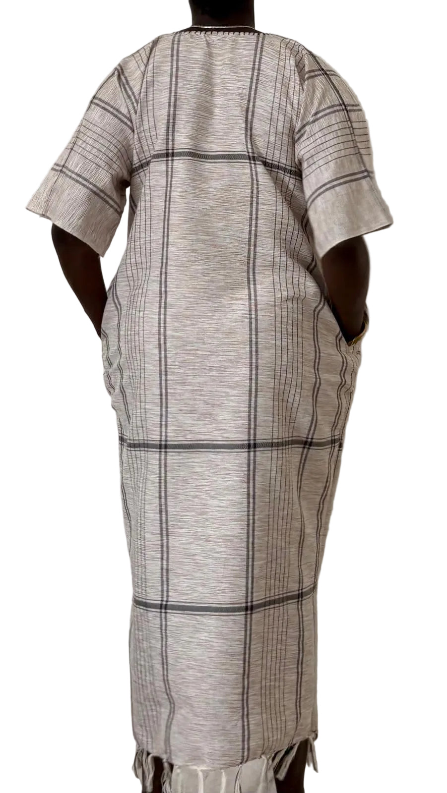 Handmade African Elephant Safari Maxi Dress – Women’s Cotton Dress with Pockets