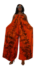 Yellow African Print Wide-Leg Jumpsuit with Pockets